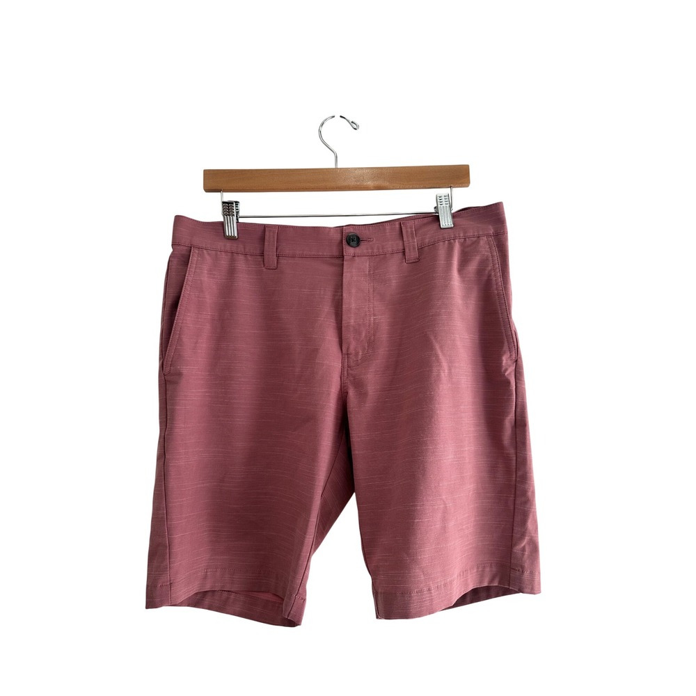 TravisMathew Mens Shorts We're On A Boat Size 34 Ruby Wine Golf Athleisure